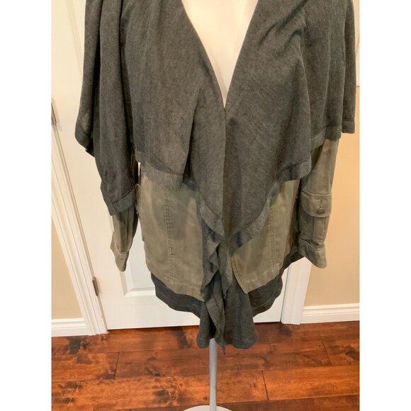 Hei Hei Anthropologie Army Green "Cascade" Anorak Jacket, Size Small - Picture 4 of 8